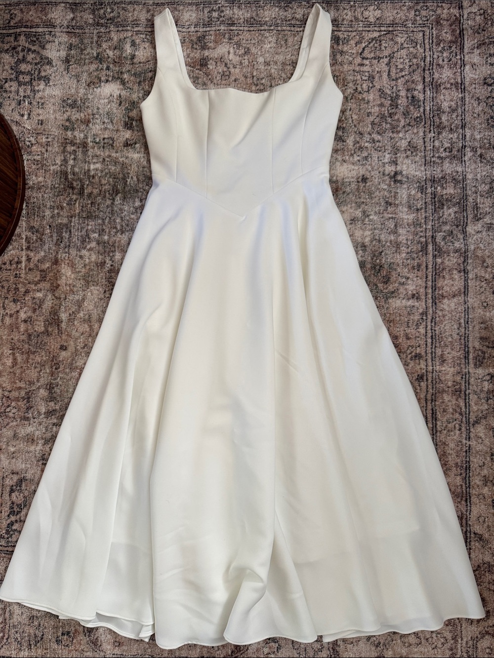 Odd Muse White Square Neck Midi Dress